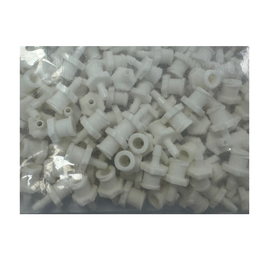 Female Luer Fitting x 1/16 HB, White Nylon