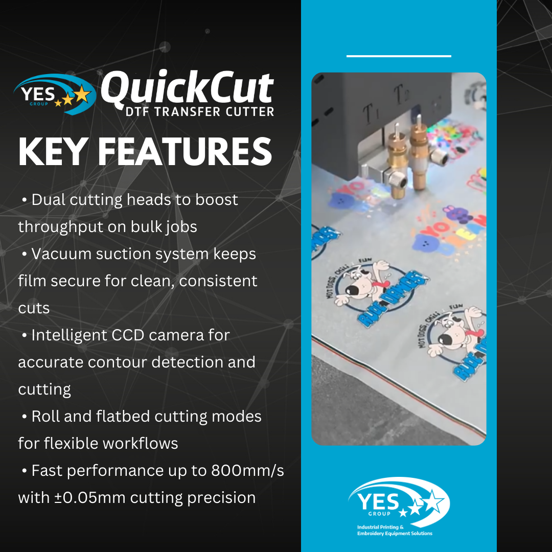 YES Quick Cut DTF Roll Transfer Cutter Flatbed Cutter