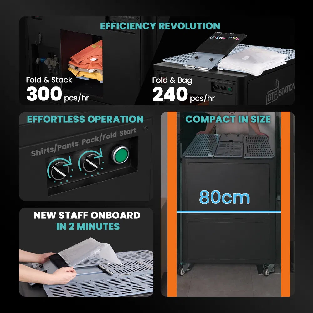 DTF Station FoldFlex 100 Electric Folding & Bagging Machine